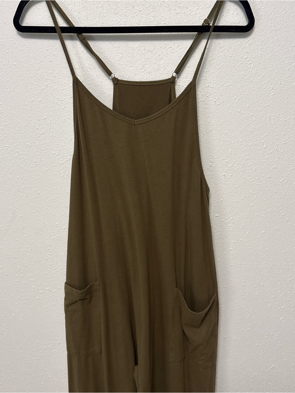Source Unknown Olive Green Camisole Jumpsuit with Pockets